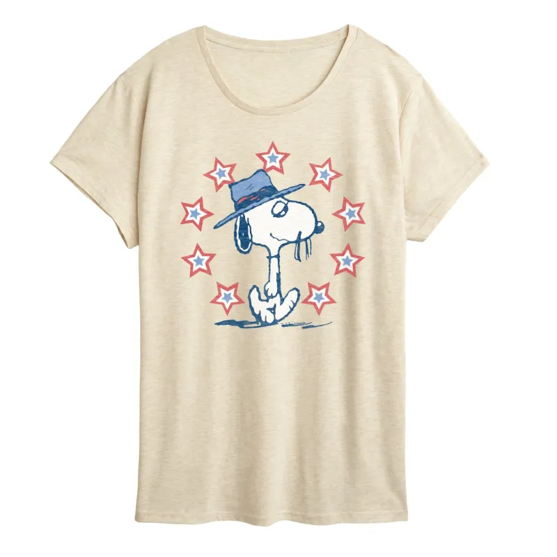 Peanuts - Spike Americana - Women's Short Sleeve Graphic T-Shirt sold by Zulily