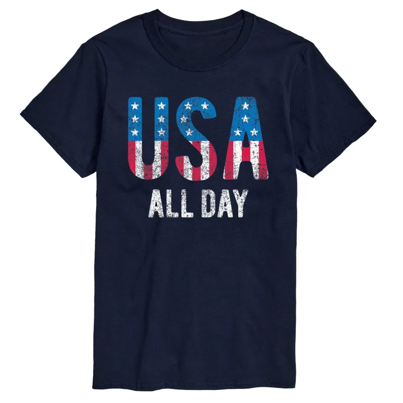 Instant Message - USA All Day Flag Fill - Men's Short Sleeve Graphic T-Shirt sold by Zulily
