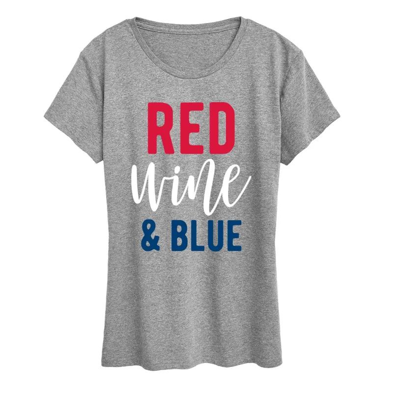 Instant Message - Red Wine and Blue - Women's Short Sleeve Graphic T-Shirt sold by Zulily
