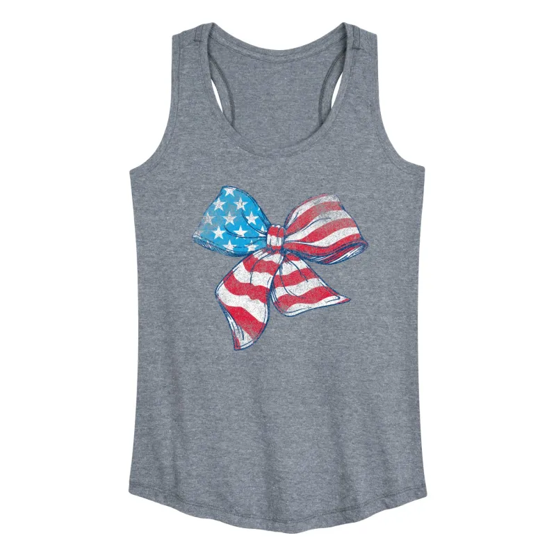 Instant Message - American Flag Bow - Women's Racerback Graphic Tank sold by Zulily