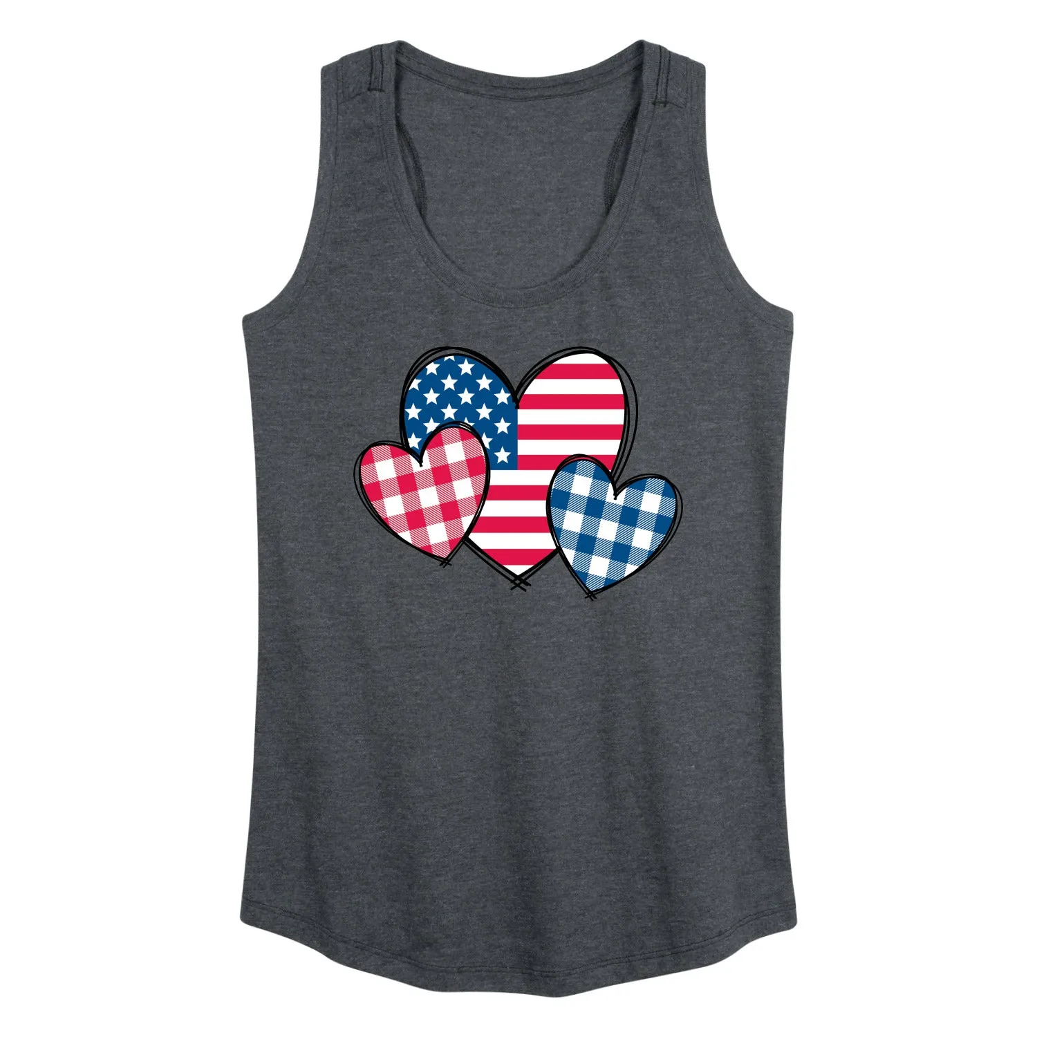 Instant Message - USA Patterned Hearts - Women's Racerback Graphic Tank sold by Zulily product image thumbnail 3