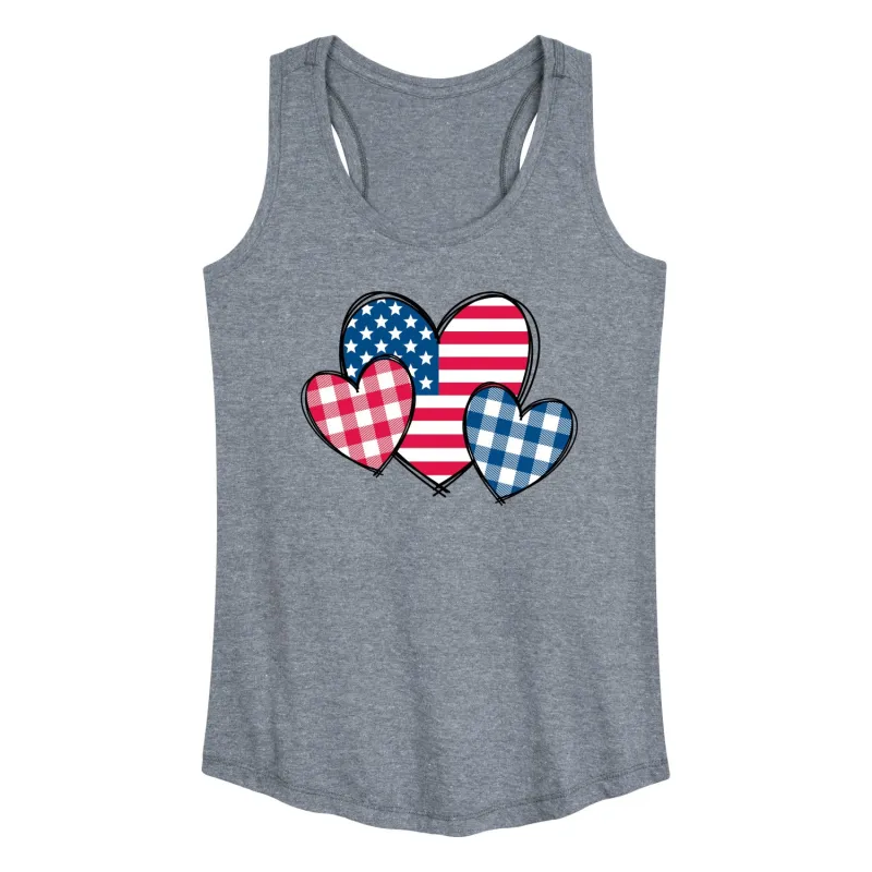 Instant Message - USA Patterned Hearts - Women's Racerback Graphic Tank sold by Zulily