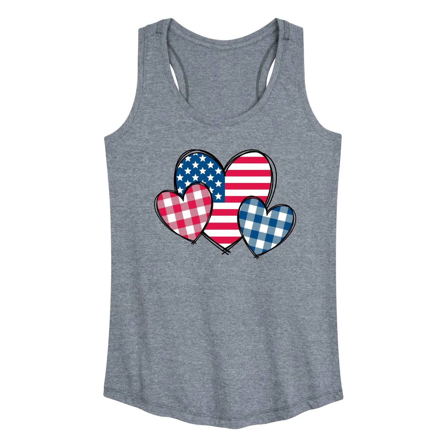 Instant Message - USA Patterned Hearts - Women's Racerback Graphic Tank sold by Zulily