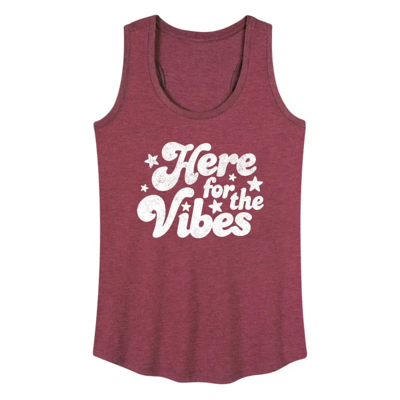 Instant Message - Here For The Vibes - Women's Racerback Graphic Tank made by Zulily