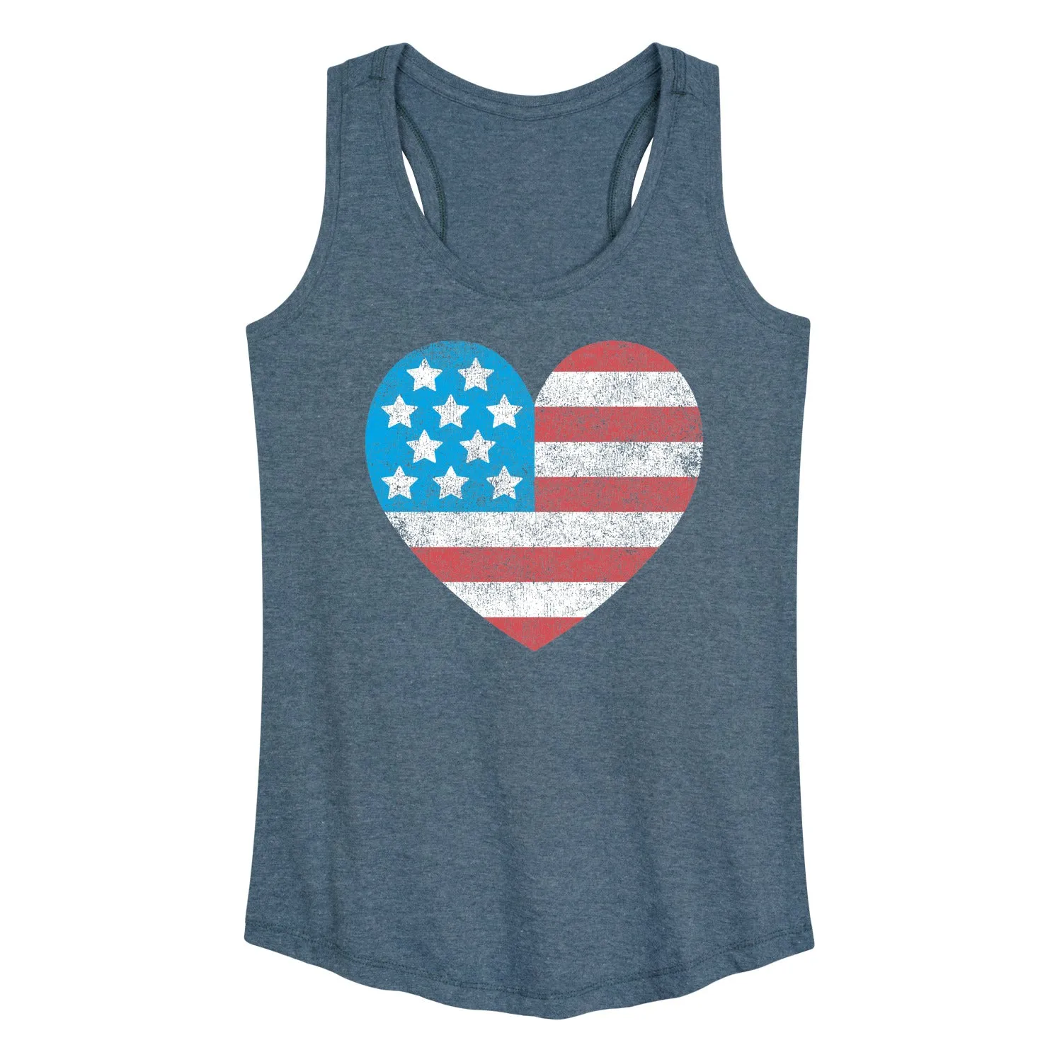Instant Message - USA Flag Heart - Women's Racerback Graphic Tank sold by Zulily product image thumbnail 3