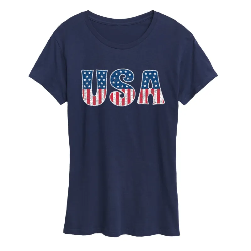 Instant Message - USA - Women's Short Sleeve Graphic T-Shirt sold by Zulily