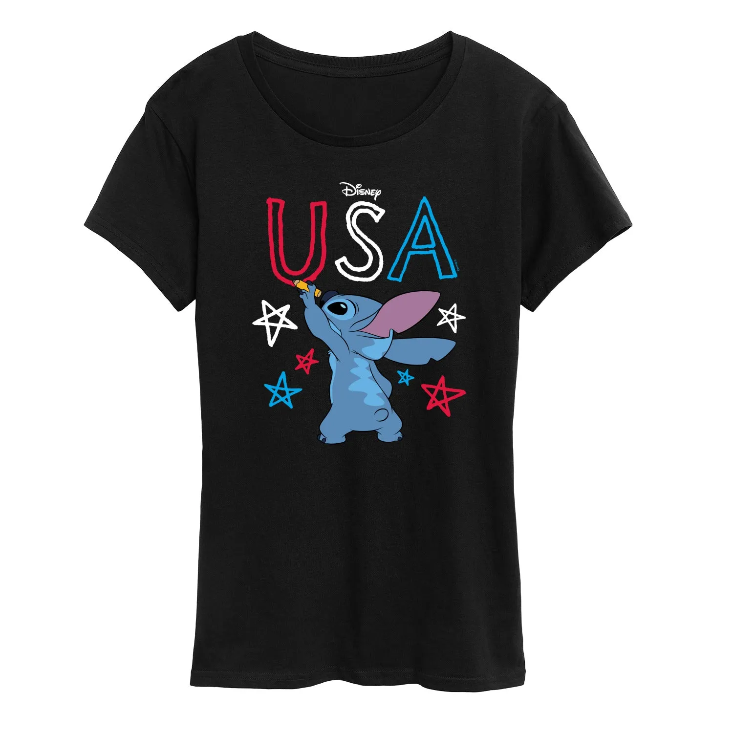 Lilo & Stitch - USA Stitch Drawing - Women's Short Sleeve Graphic T-Shirt sold by Zulily product image thumbnail 2