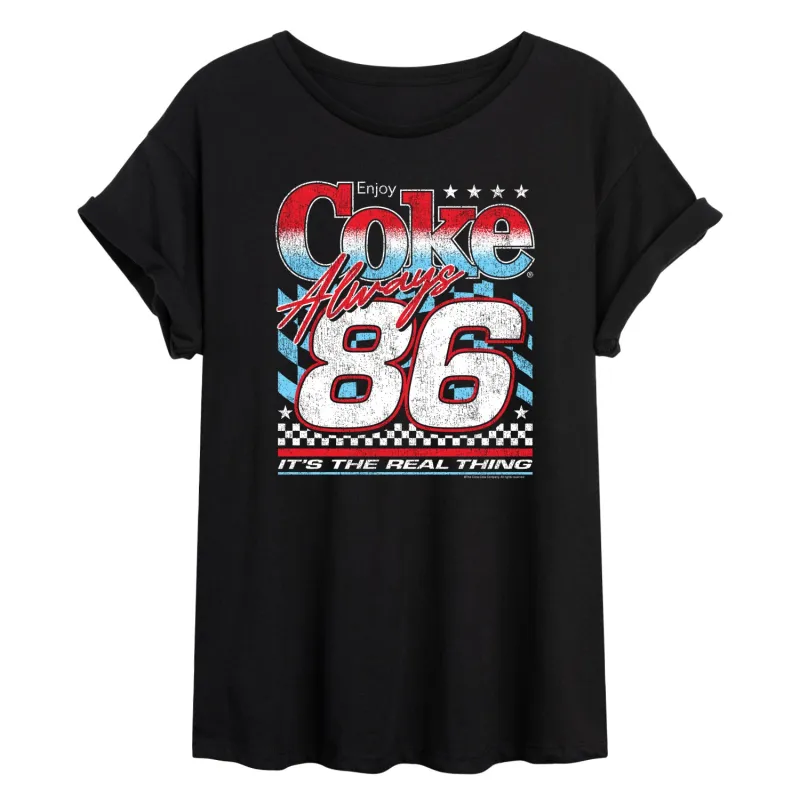 Coca-Cola - Coke American Racing - Women's Oversized Graphic T-Shirt sold by Zulily