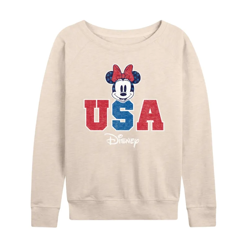 Disney - Americana - Minnie Usa - Women's Lightweight French Terry Long Sleeve Shirt made by Disney