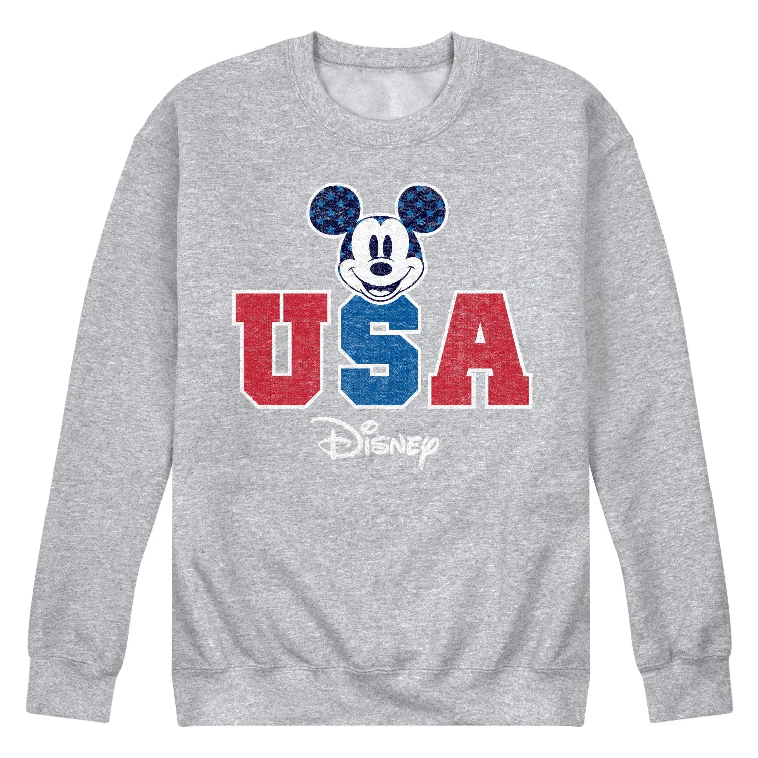 Disney - Americana - Mickey Usa - Men's Crew Neck Fleece Pullover sold by Zulily