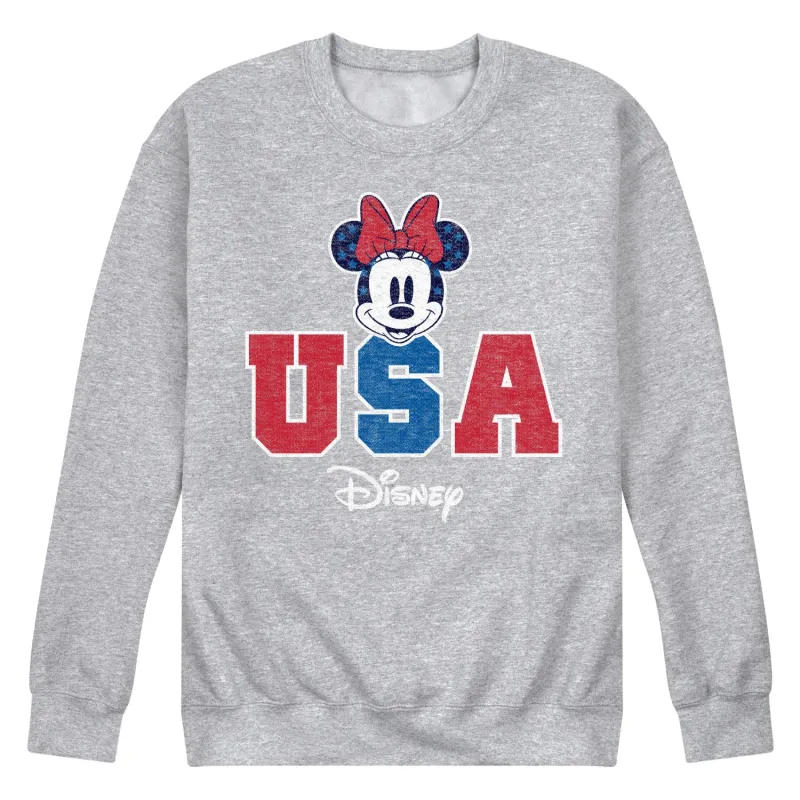 Disney - Minnie USA - Men's Crew Neck Fleece Pullover sold by Zulily