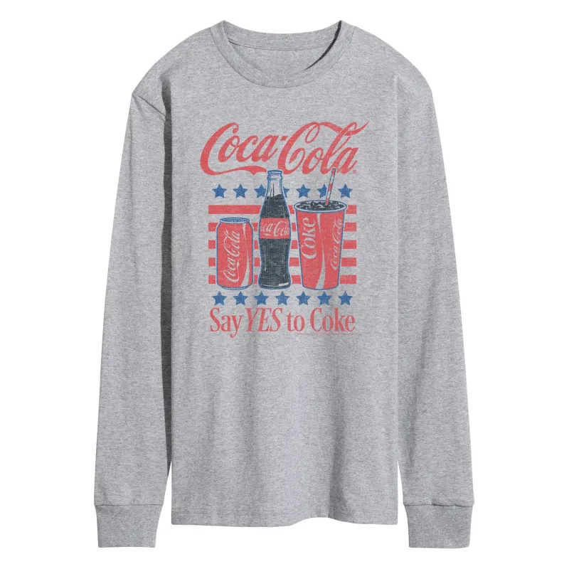 Coca-cola - Say Yes To Coke- Men's Long Sleeve Graphic T-shirt made by Coca-Cola