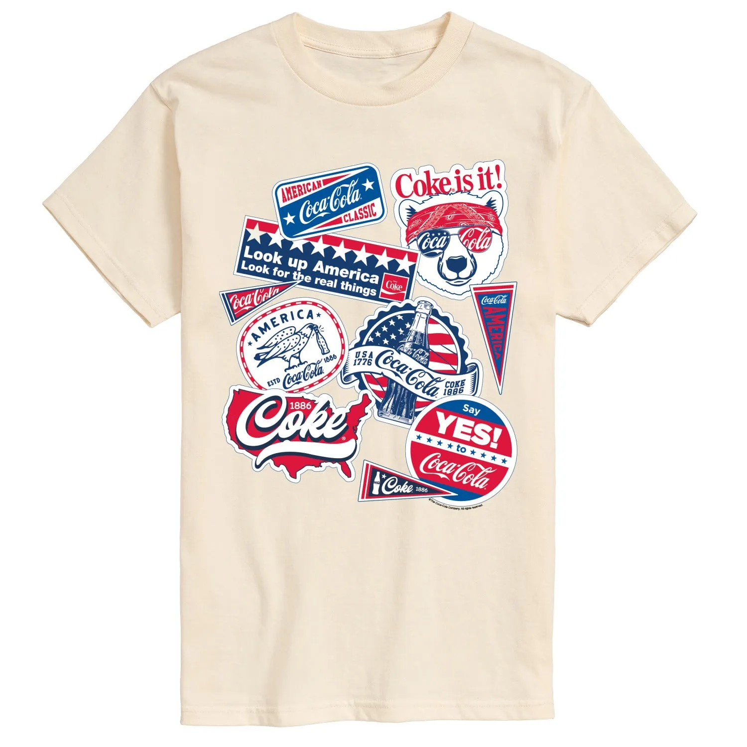 Coca-Cola - Coke USA Stickers - Men's Short Sleeve Graphic T-Shirt sold by Zulily product image thumbnail 2