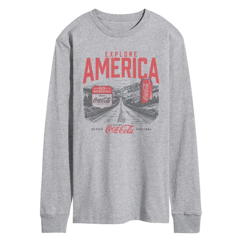 Coca-Cola - Explore America Coke - Men's Long Sleeve Graphic T-Shirt made by Coca-Cola