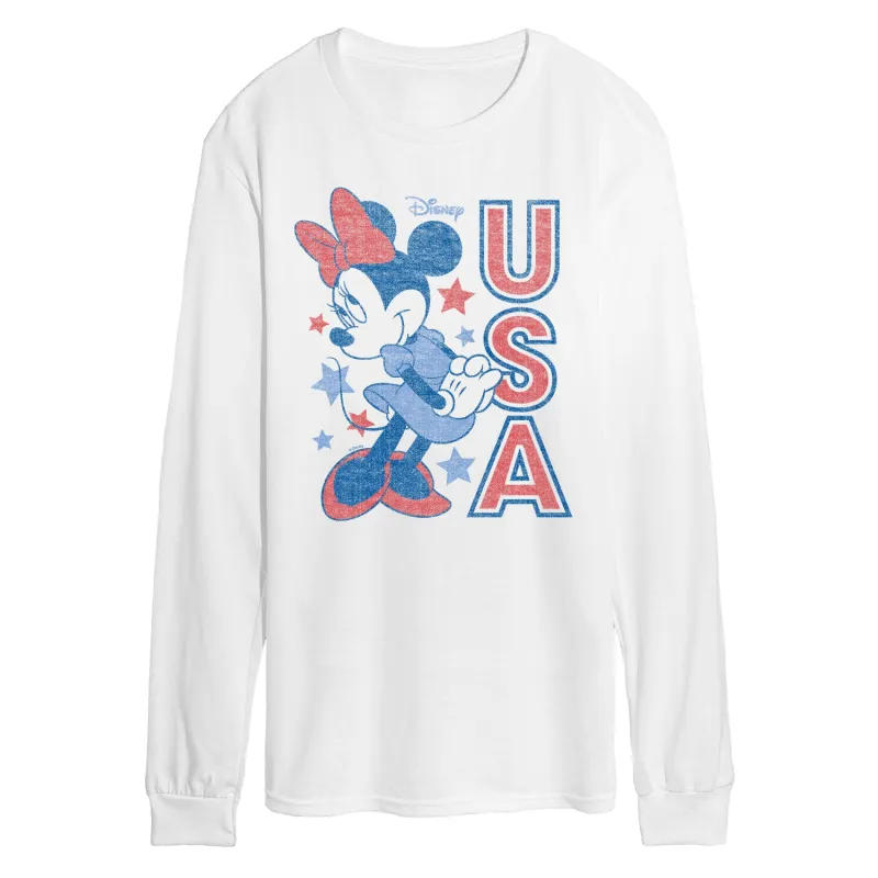 Disney - Minnie USA - Men's Long Sleeve Graphic T-Shirt made by Disney