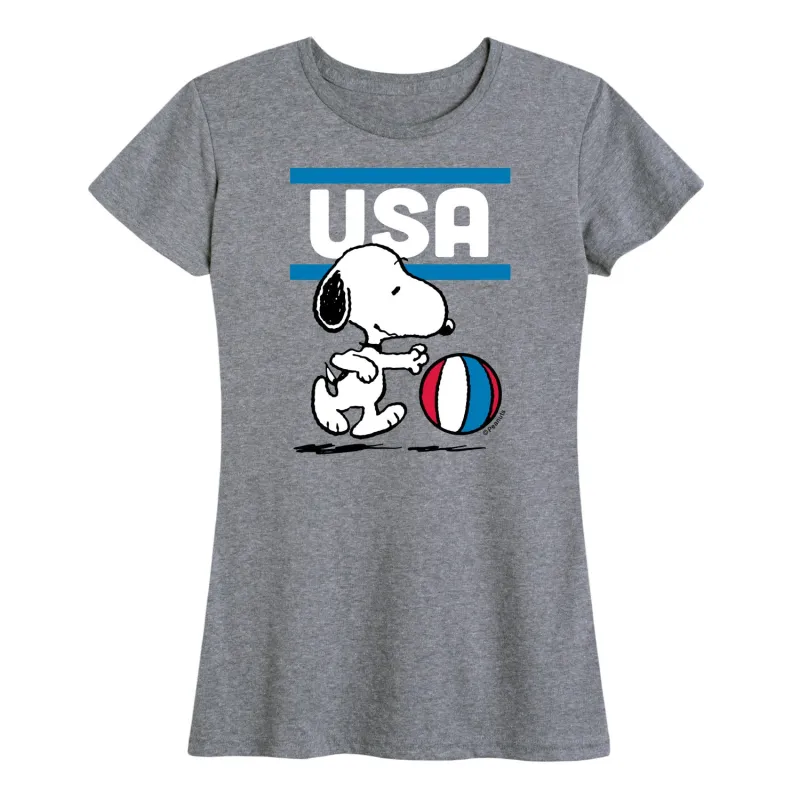 Peanuts - USA Basketball - Women's Short Sleeve Graphic T-Shirt sold by Zulily