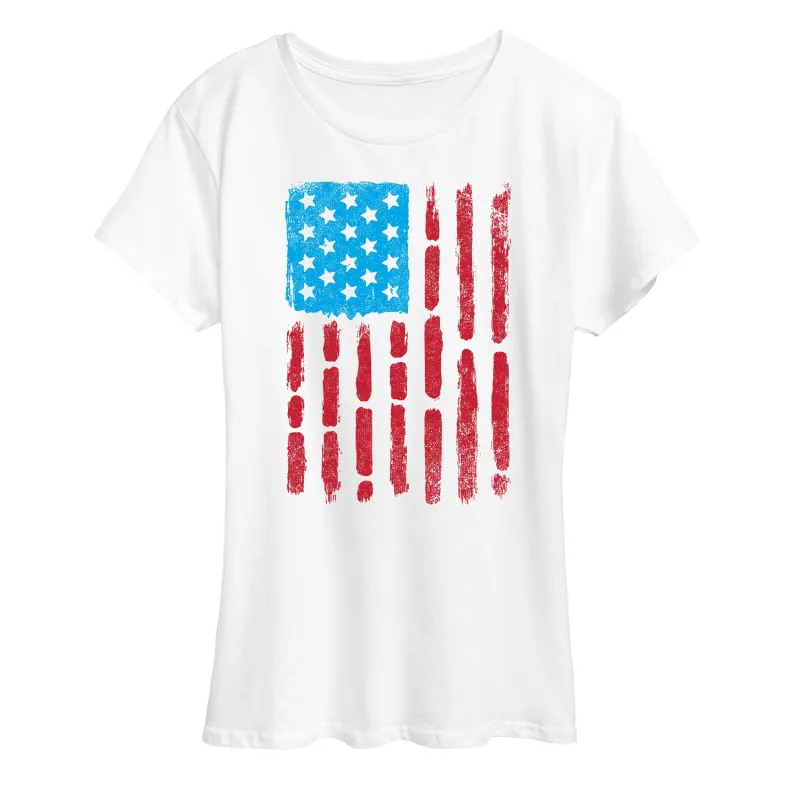 Instant Message - Tie Dye Flag - Women's Short Sleeve Graphic T-Shirt sold by Zulily