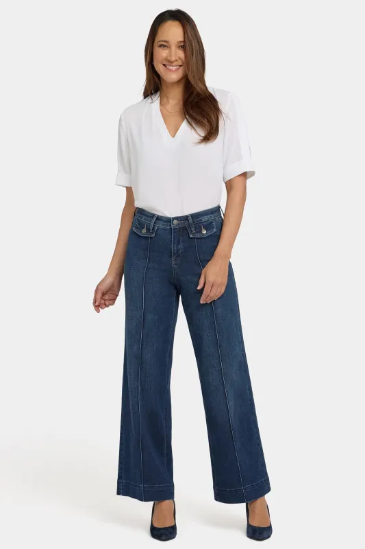 NYDJ Teresa Wide Leg Button Flap Jeans sold by Zulily