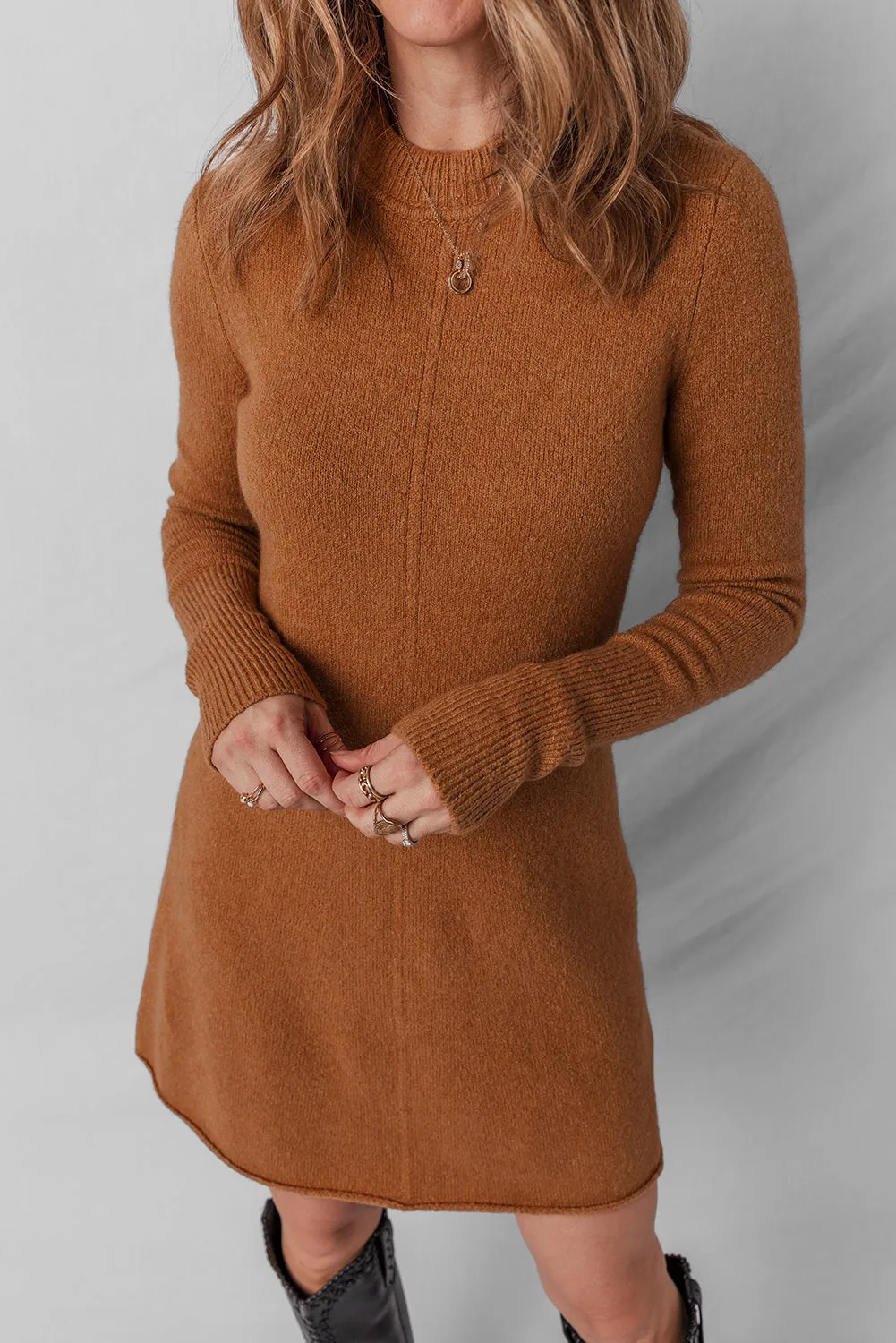 Threaded Pear Madeline Ribbed Mini Sweater Dress sold by Zulily