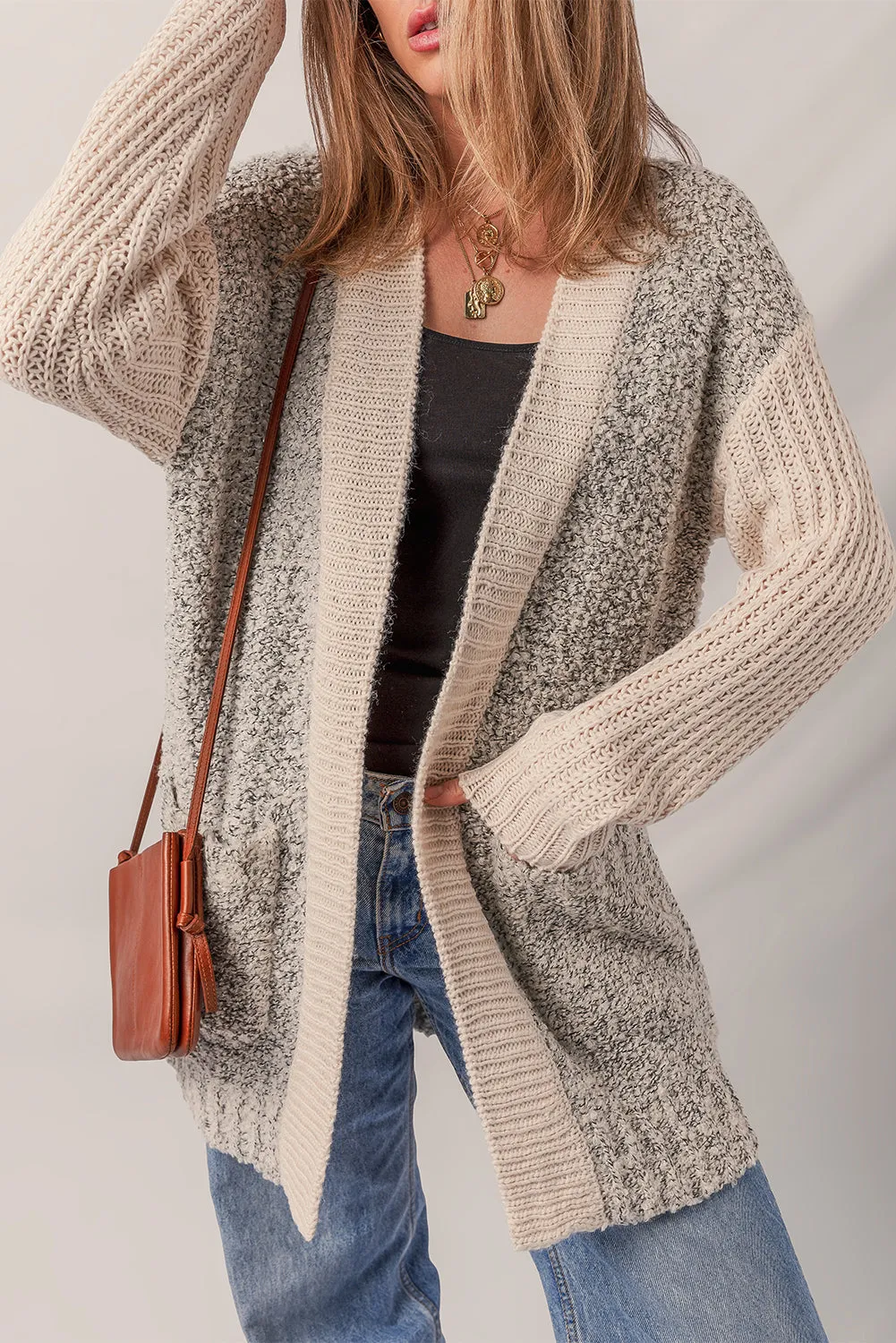 Threaded Pear Sarah Side Pockets Open Front Cardigan sold by Zulily
