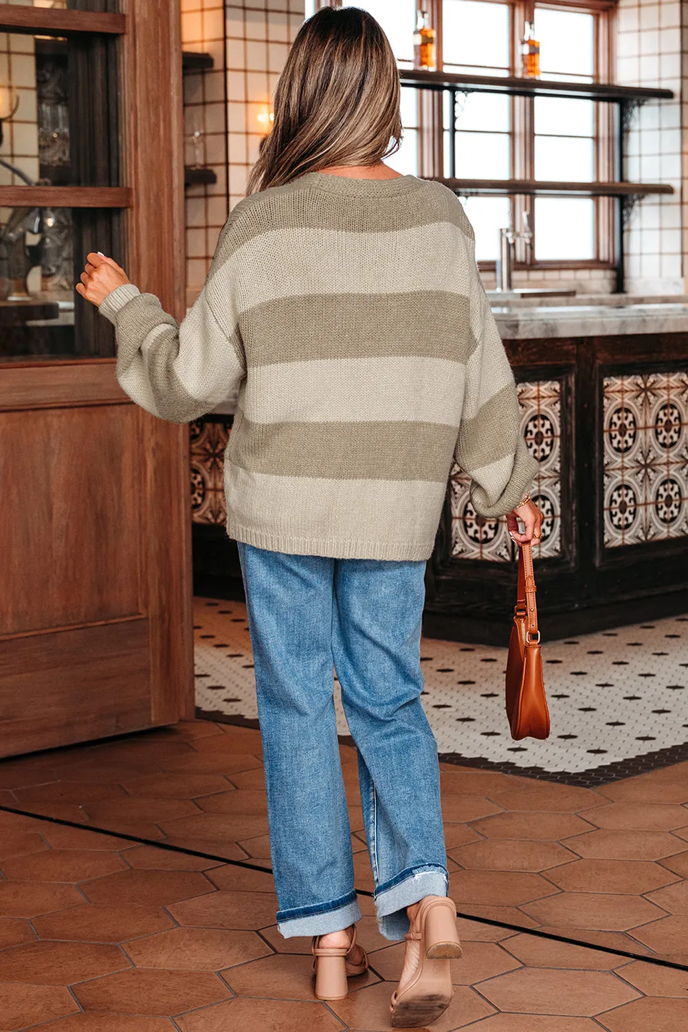 Threaded Pear Amara Striped Knit Bow Tie Front Sweater Cardigan sold by Zulily product image thumbnail 2