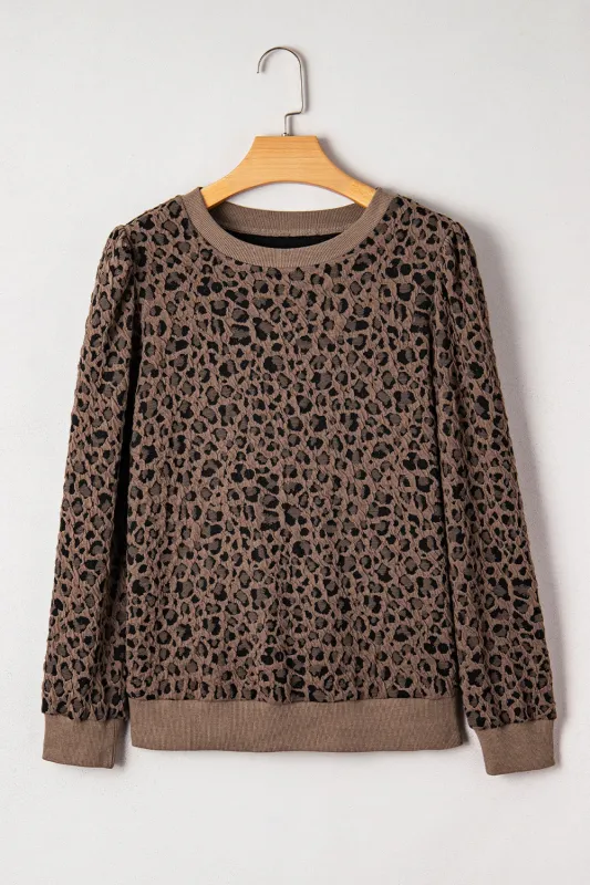 Threaded Pear Annie Ribbed Trim Leopard Top sold by Zulily