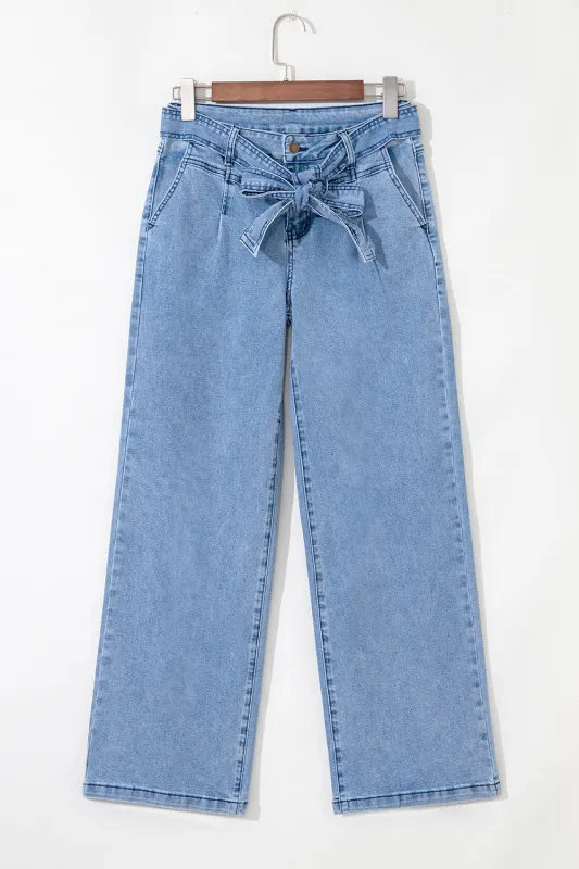 Threaded Pear Ava Sash Wide Leg Jeans made by Threaded Pear