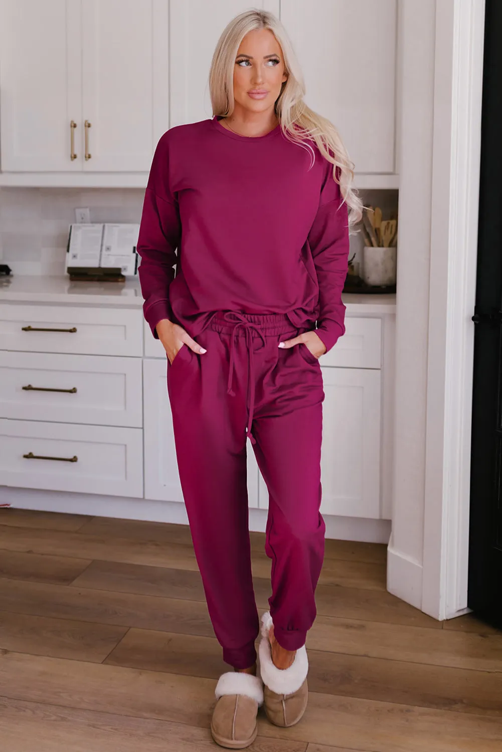 Threaded Pear Evelyn Pants Lounge Set Long Sleeve Top sold by Zulily product image thumbnail 5