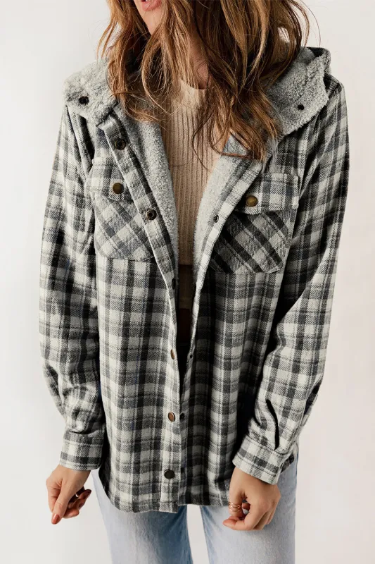 Threaded Pear Evelyn Sherpa Lined Hooded Shacket made by Threaded Pear