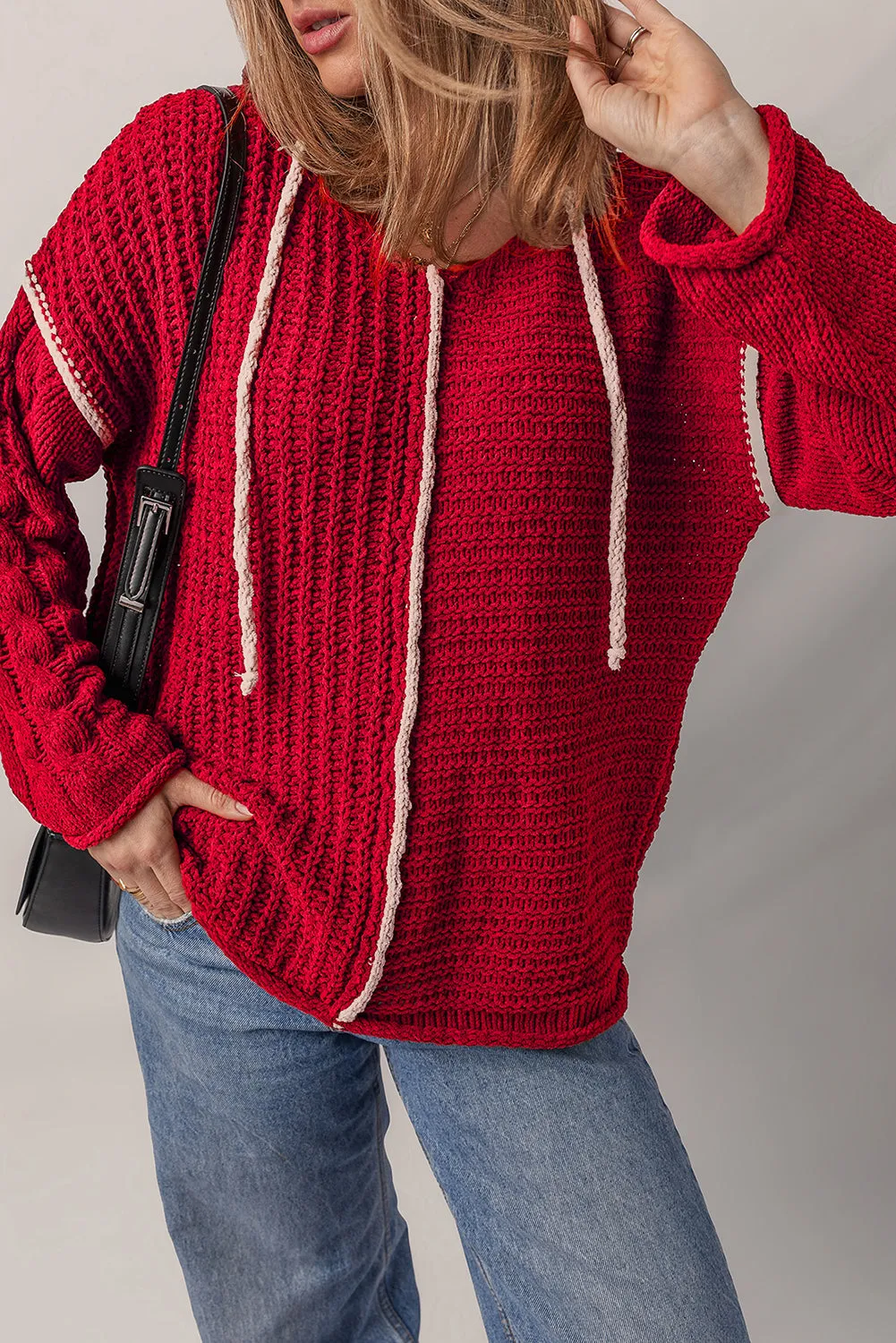 Threaded Pear Olivia Knit Drawstring Hooded Sweater sold by Zulily product image thumbnail 4