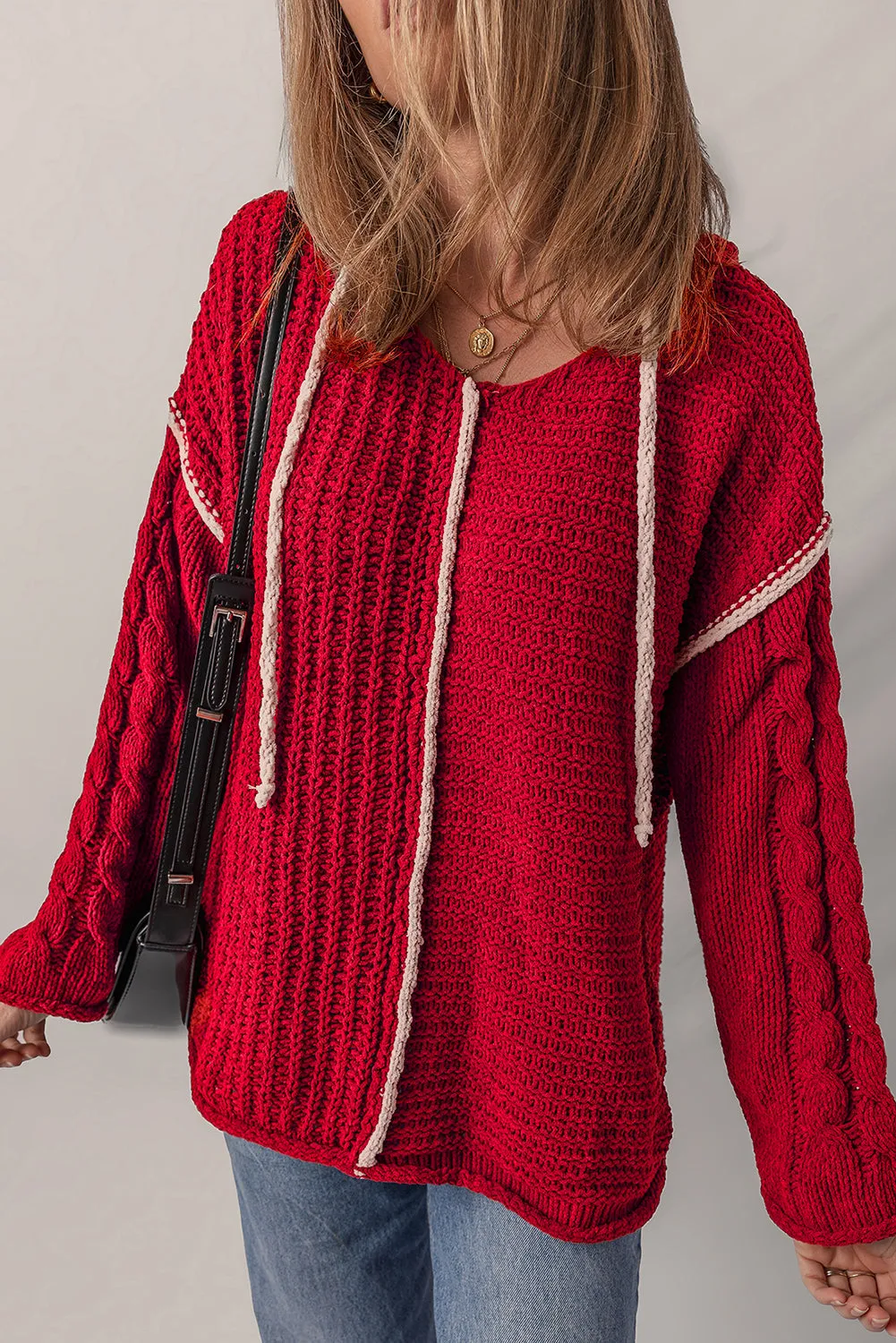 Threaded Pear Olivia Knit Drawstring Hooded Sweater sold by Zulily product image thumbnail 5