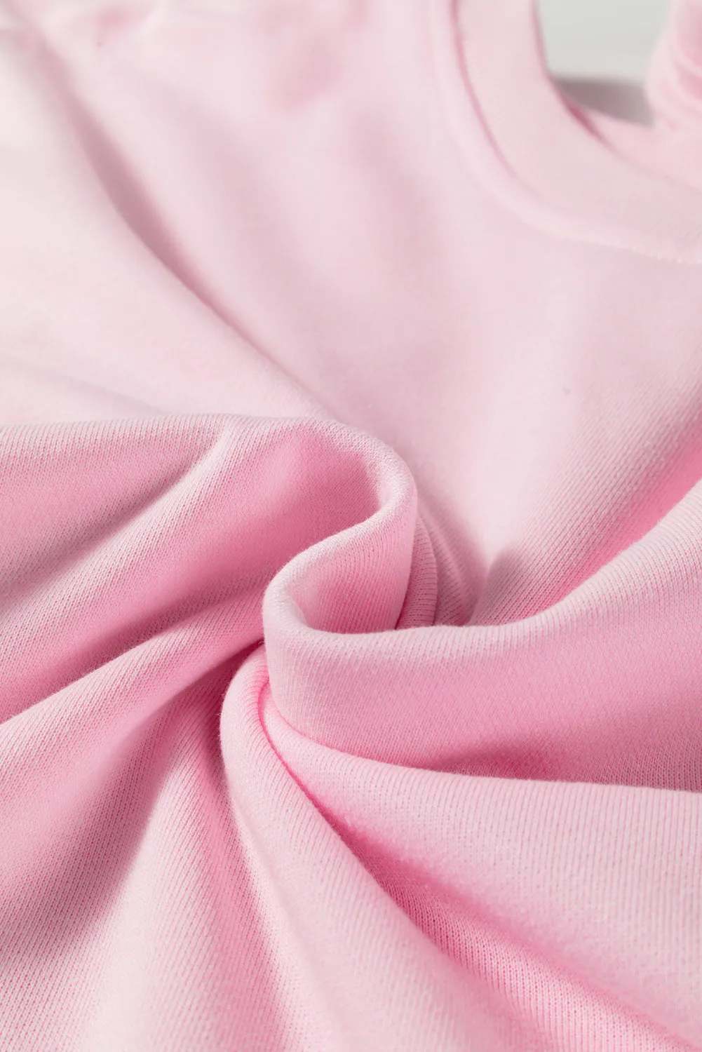 Threaded Pear Pink Colorblock Patchwork Drop Shoulder Plus Size Sweatshirt sold by Zulily product image thumbnail 4