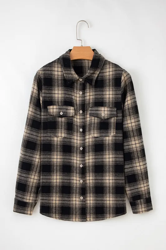 Threaded Pear Meredith Double Flap Brushed Shacket made by Threaded Pear
