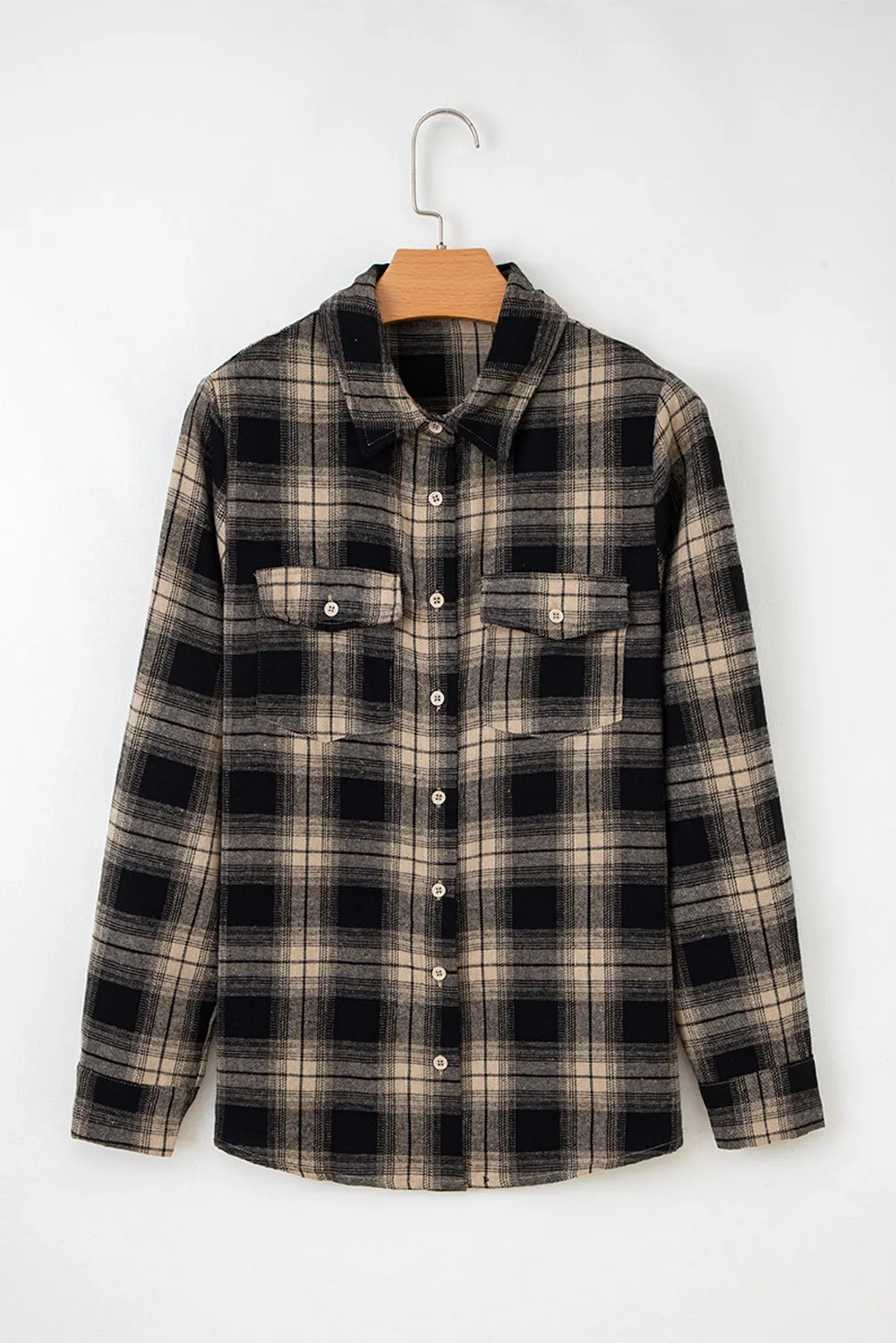 Threaded Pear Meredith Double Flap Brushed Shacket sold by Zulily