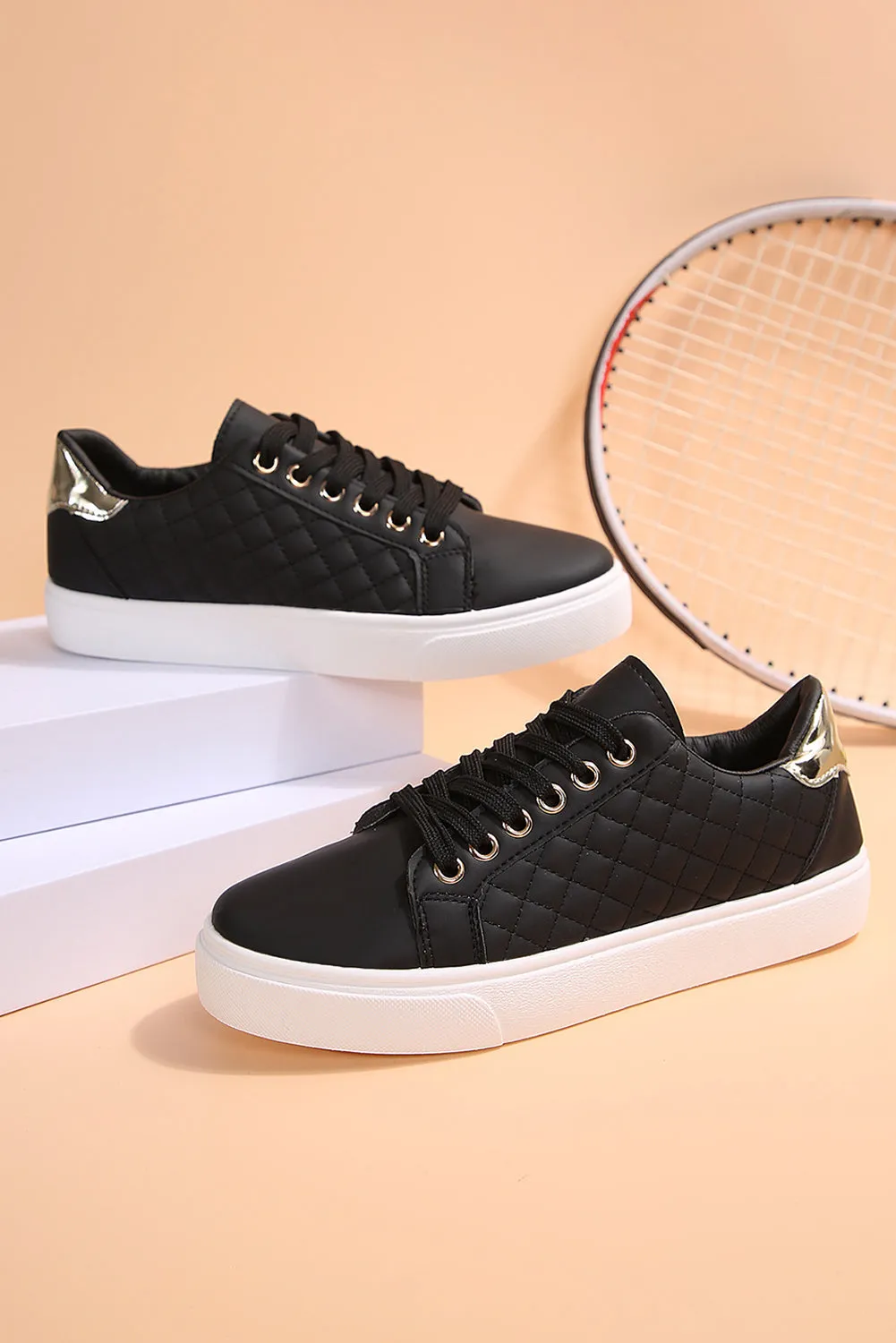 Threaded Pear Harper Quilted Lace Up Sneakers sold by Zulily product image thumbnail 5