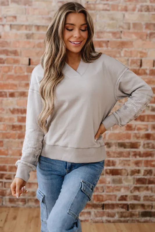 Threaded Pear Kaylee aztec Embroidered Western Sweatshirt sold by Zulily