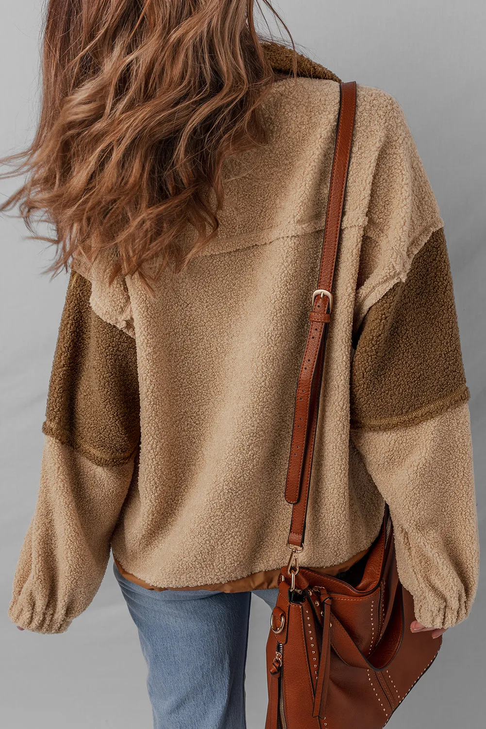 Threaded Pear Adaline Patchwork Half Sherpa Sweatshirt sold by Zulily product image thumbnail 2