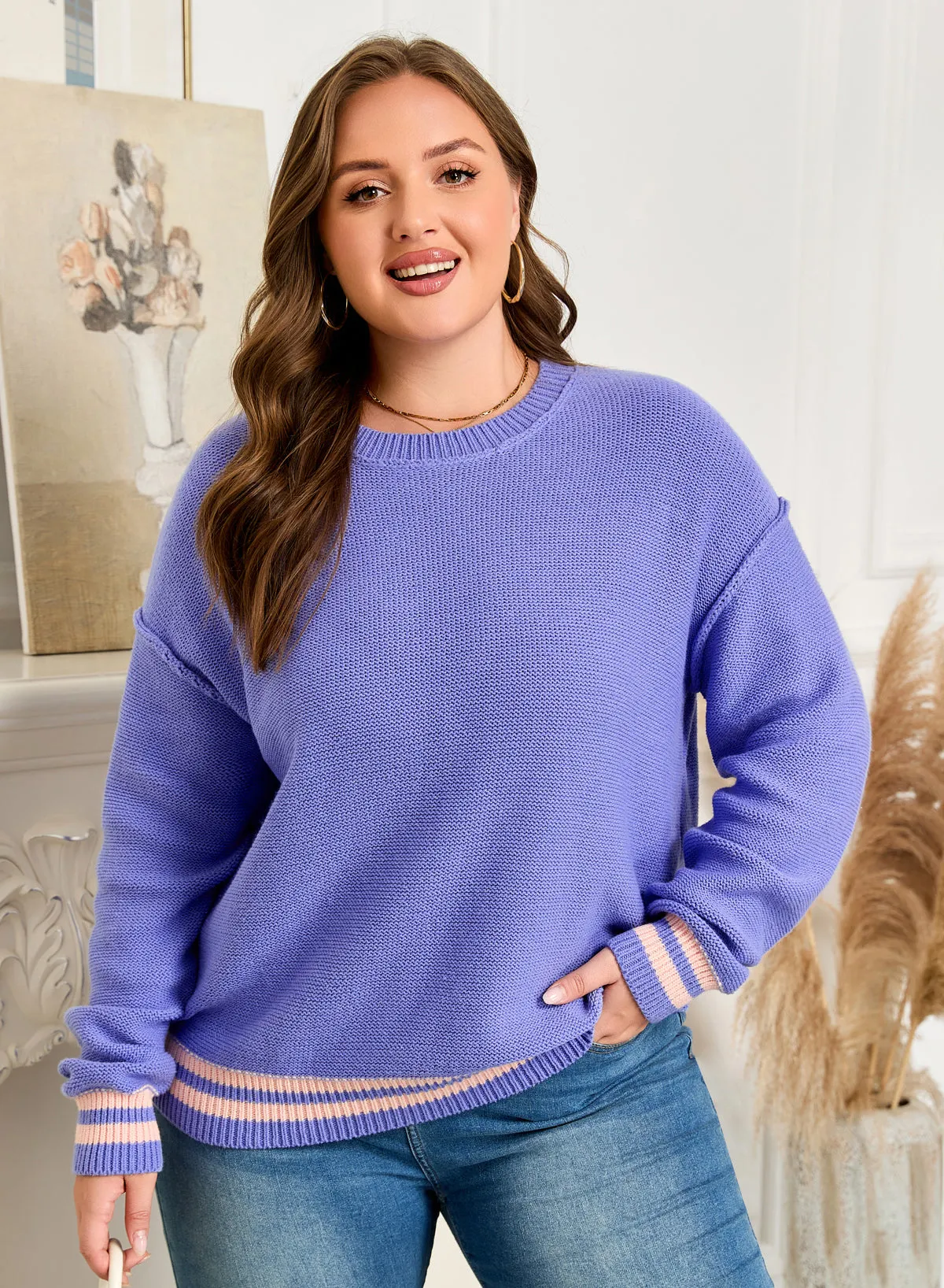 Threaded Pear Etta Shoulder Knit Loose PLUS Sweater sold by Zulily product image thumbnail 4