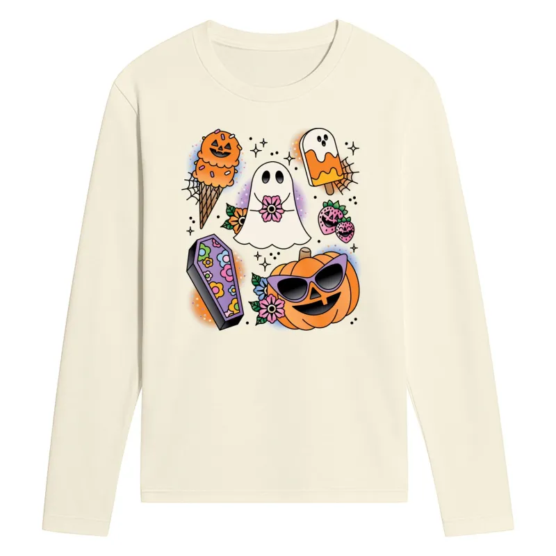 Instant Message - Summerween Tattoo Flash - Men's Long Sleeve Graphic T-Shirt sold by Zulily