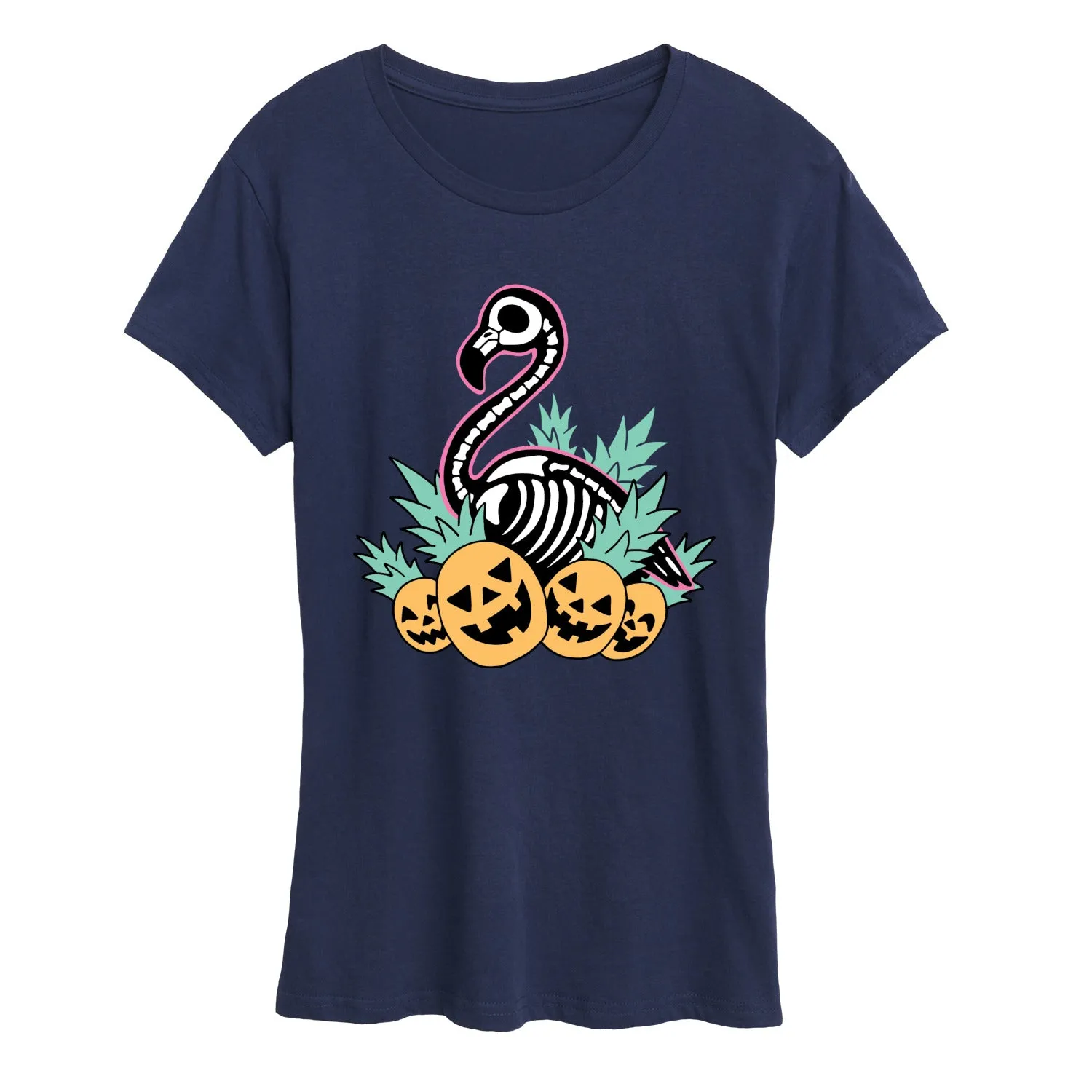 Instant Message - Flamingo Skeleton - Women's Short Sleeve Graphic T-Shirt sold by Zulily product image thumbnail 3