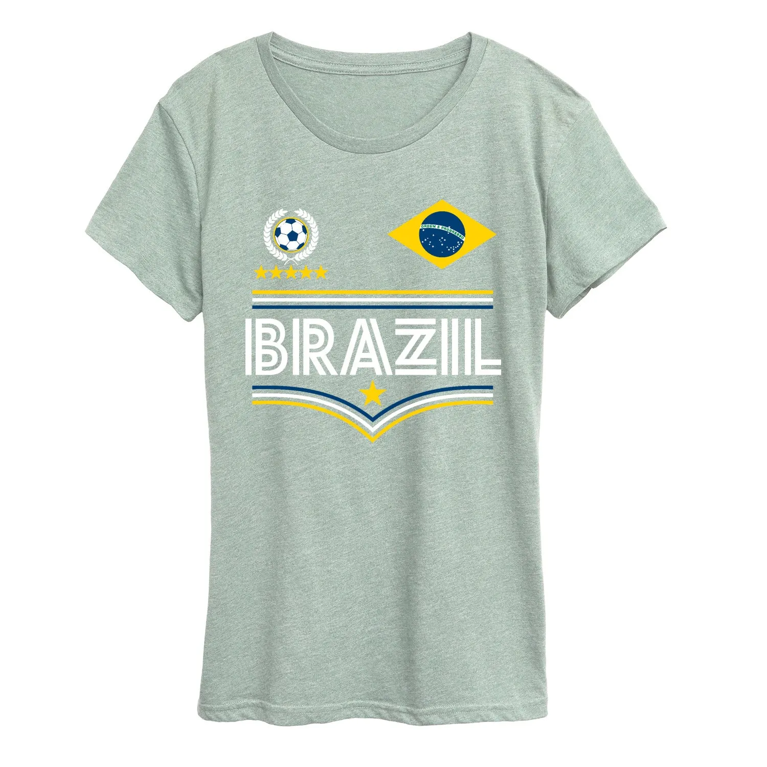 Instant Message - Brazil Soccer Jersey - Women's Short Sleeve Graphic T-Shirt sold by Zulily product image thumbnail 3