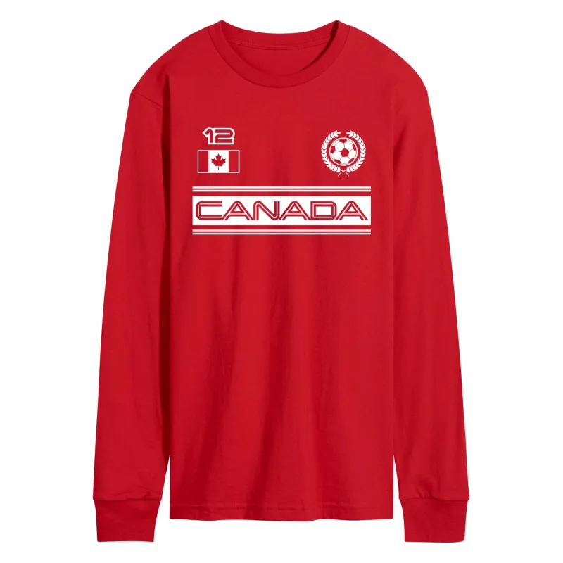 Instant Message - Canada Soccer Jersey - Men's Long Sleeve Graphic T-Shirt sold by Zulily