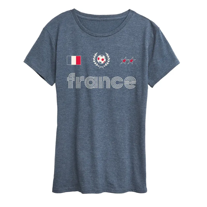 Instant Message - France Soccer Jersey - Women's Short Sleeve Graphic T-Shirt sold by Zulily