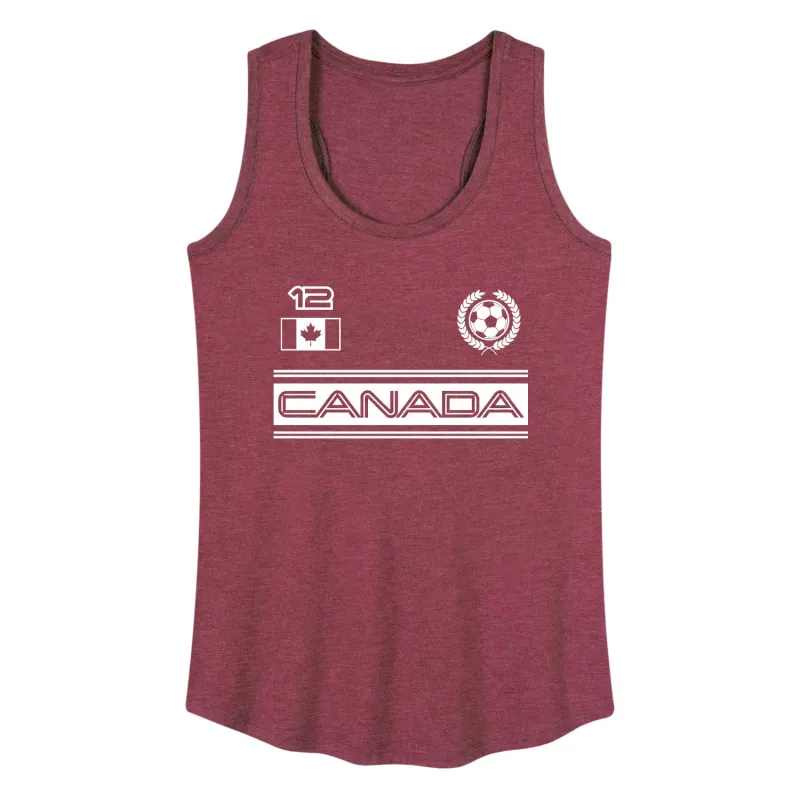 Instant Message - Canada Soccer Jersey - Women's Racerback Graphic Tank sold by Zulily
