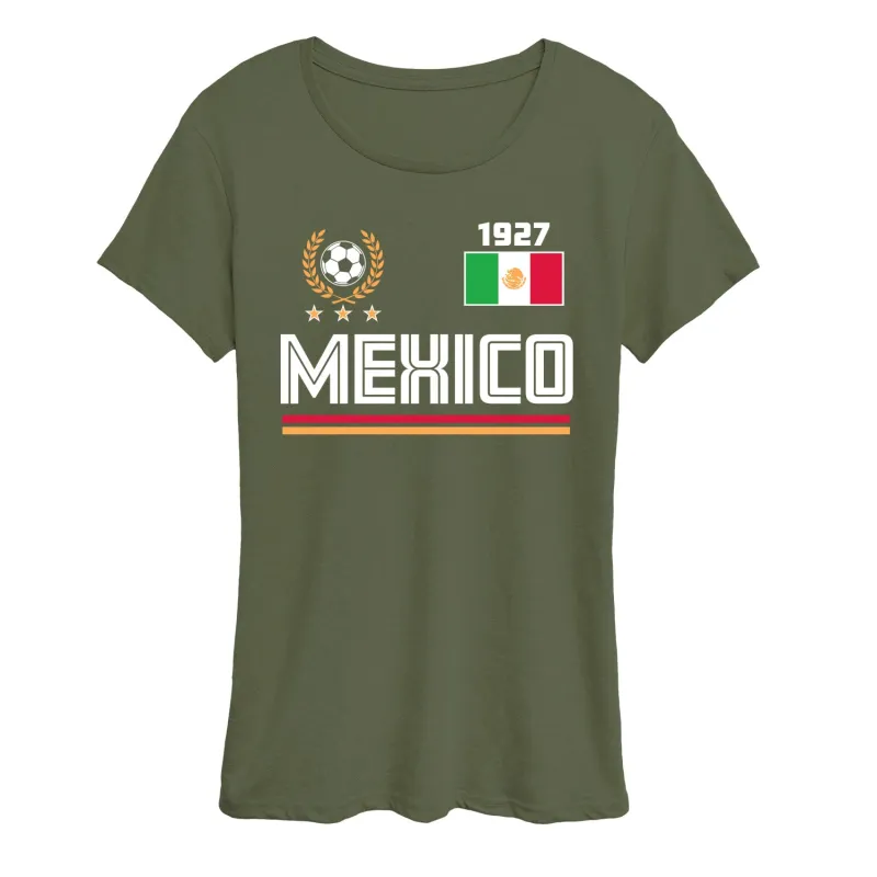 Instant Message - Mexico Soccer Jersey - Women's Short Sleeve Graphic T-Shirt sold by Zulily