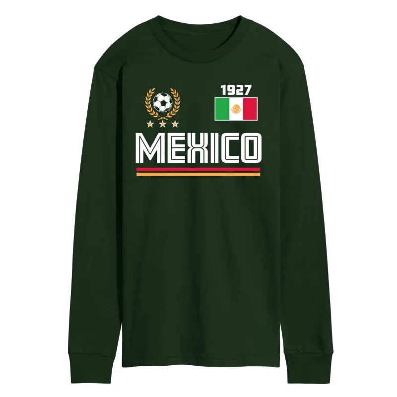 Instant Message - Mexico Soccer Jersey - Men's Long Sleeve Graphic T-Shirt made by Zulily