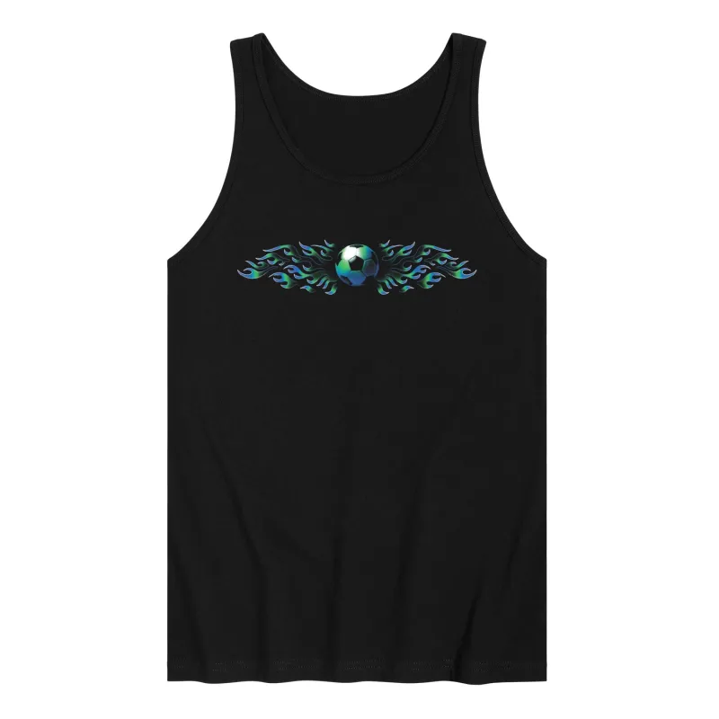 Instant Message - Soccer Flames Green - Men's Sleeveless Graphic Tank sold by Zulily