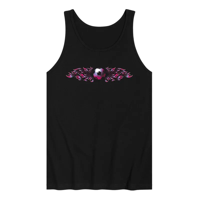 Instant Message - Soccer Flames Pink - Men's Sleeveless Graphic Tank sold by Zulily