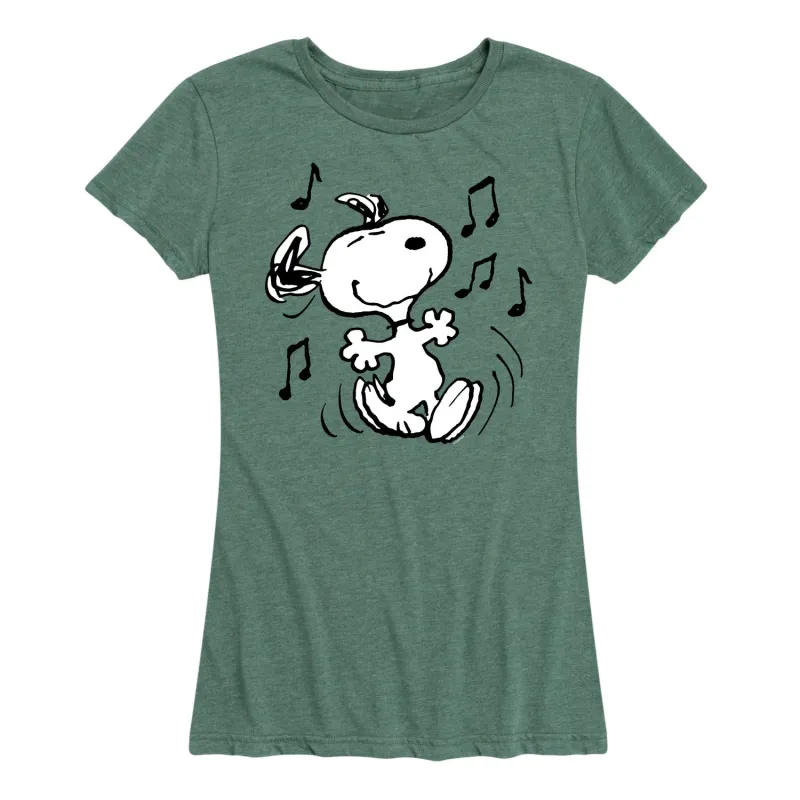 Peanuts - Snoopy Dancing - Women's Short Sleeve Graphic T-Shirt sold by Zulily