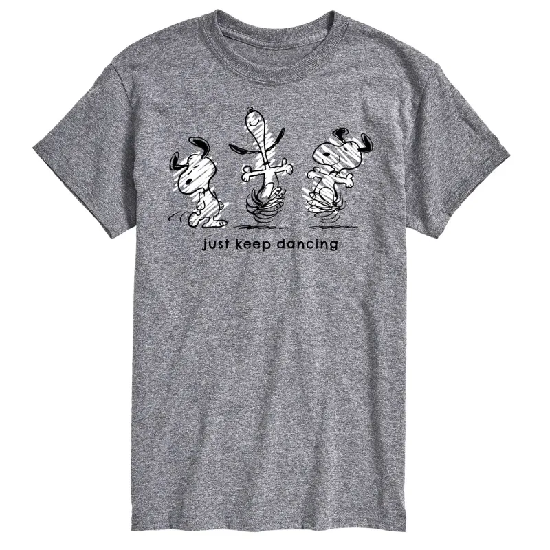Peanuts - Snoopy Just Keep Dancing - Men's Short Sleeve Graphic T-Shirt sold by Zulily